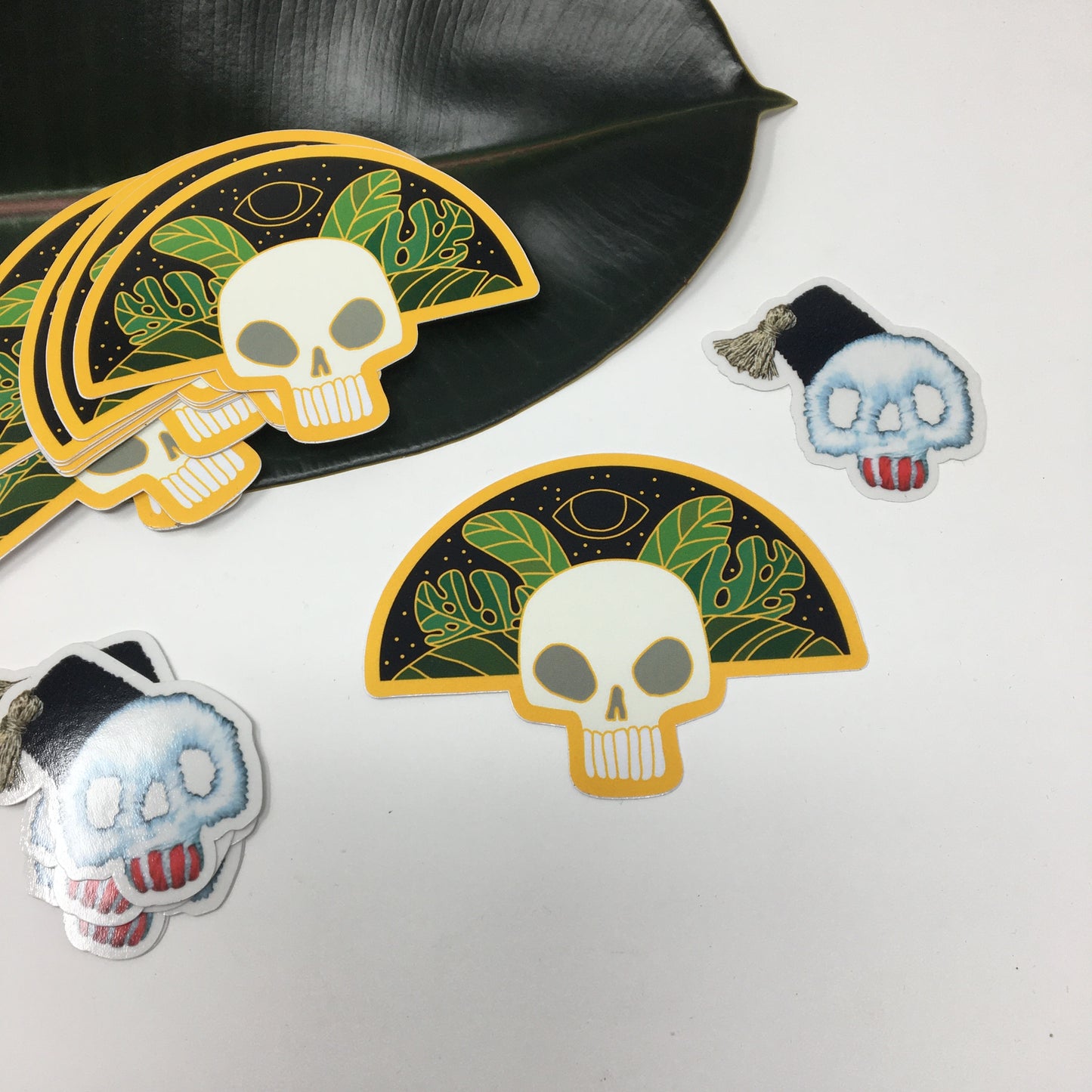 Skull and Leaves Sticker